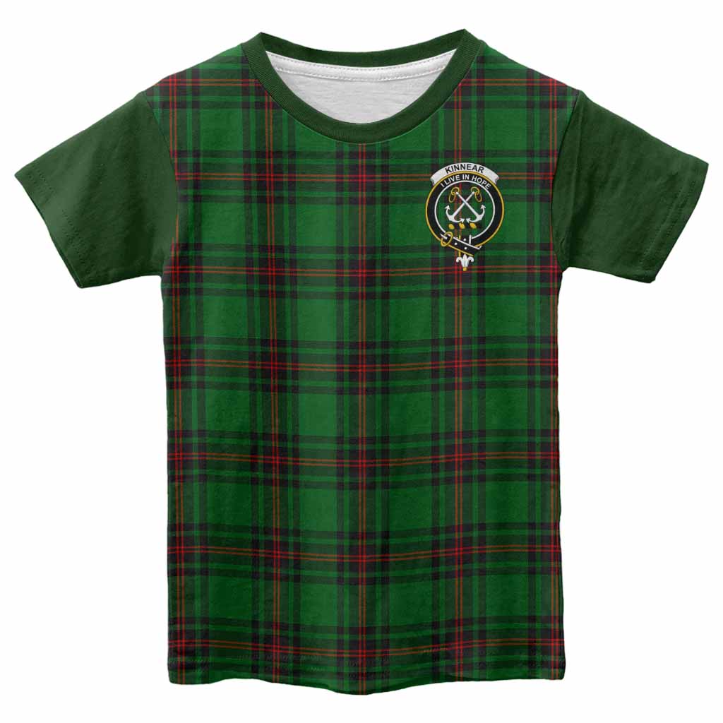 Kinnear Tartan Accent Kid T-shirt with Family Crest