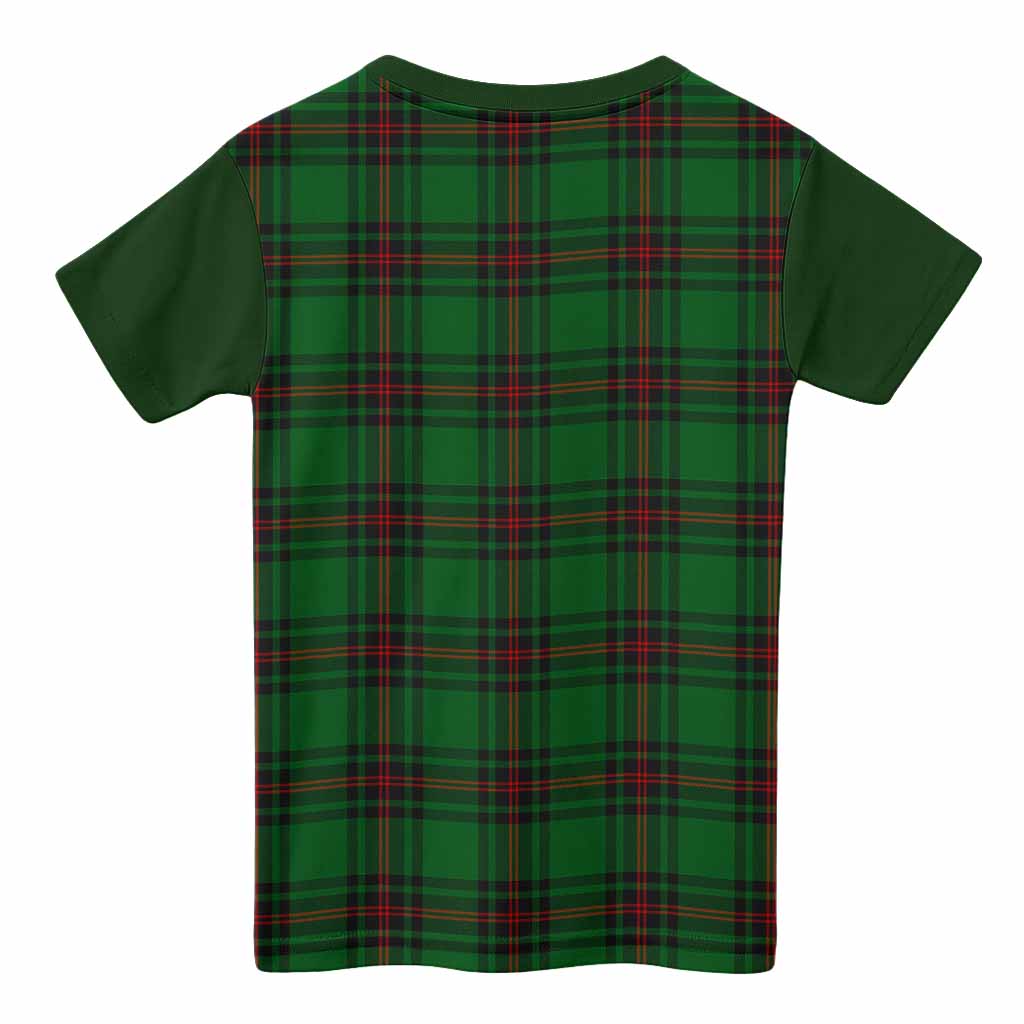 Kinnear Tartan Accent Kid T-shirt with Family Crest