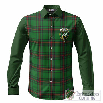 Kinnear Tartan Accent Long Sleeve Button Shirts with Family Crest