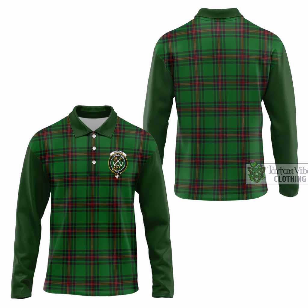 Kinnear Tartan Accent Long Sleeve Polo Shirt with Family Crest