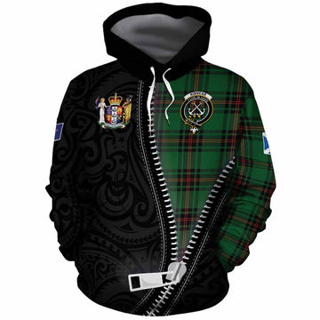 Kinnear Tartan Cotton Hoodie New Zealand Pattern Unique Zipper Stylized