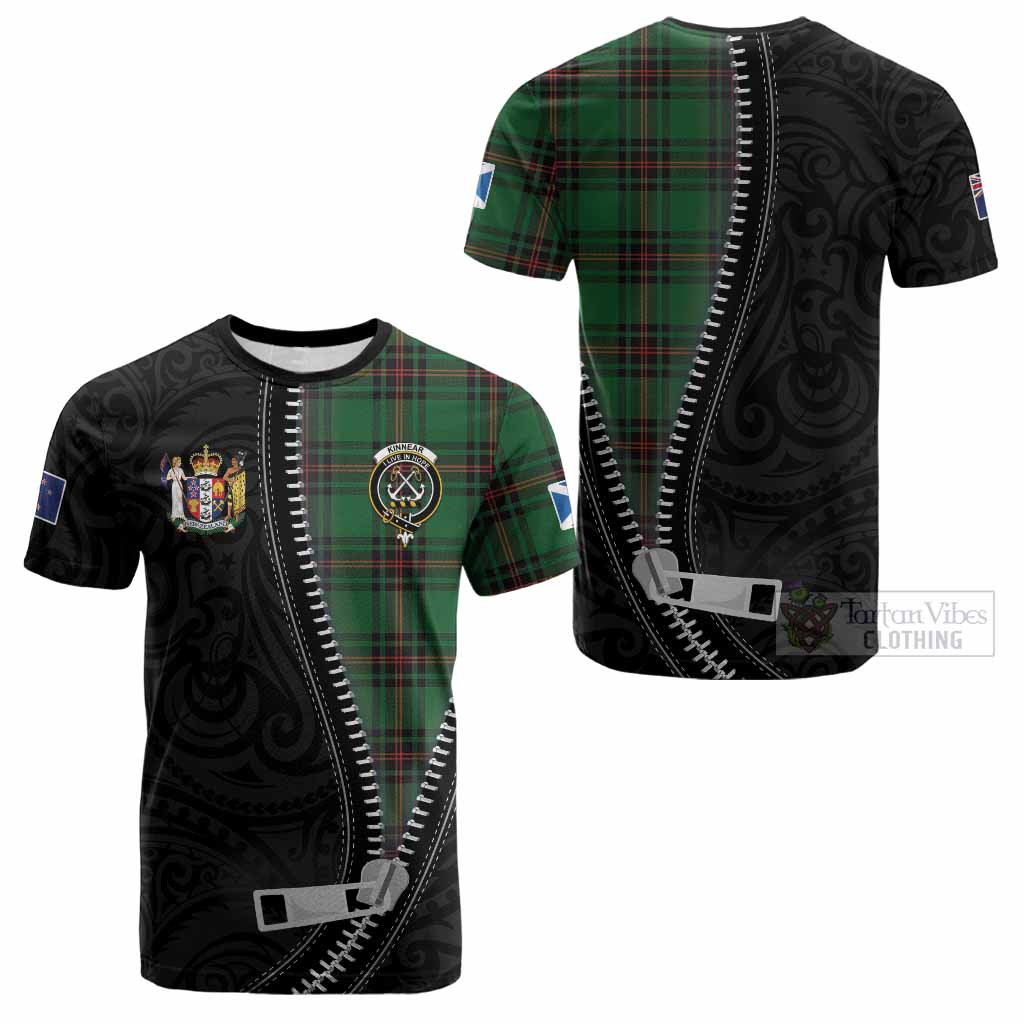 Kinnear Tartan Cotton T-shirt New Zealand Pattern Unique Zipper Stylized