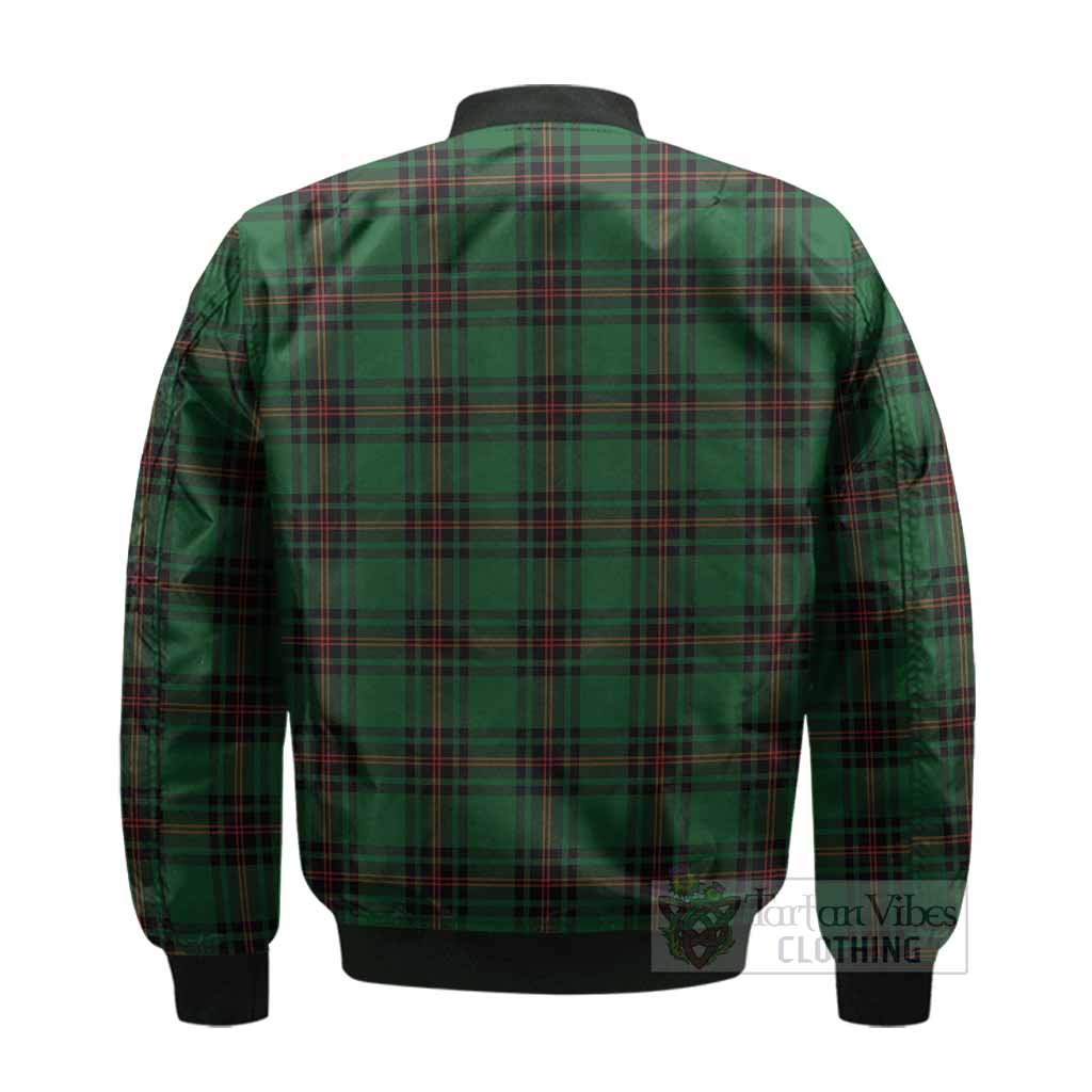 Kinnear Tartan Crest Bomber Jacket Ferocious Lion Style