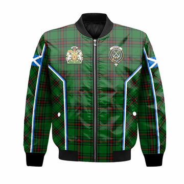 Kinnear Tartan Crest Bomber Jacket Scotland Coat of Arm Flag Style