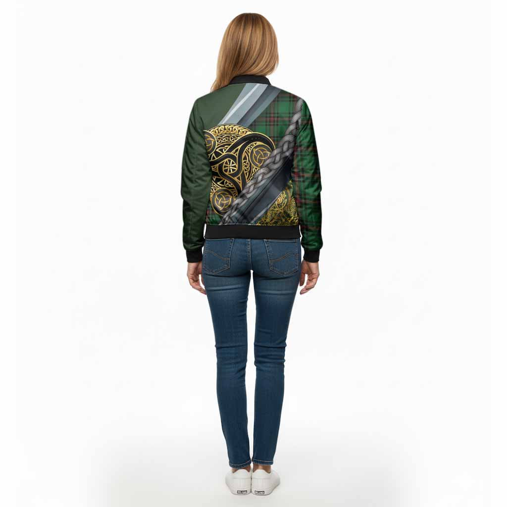 Kinnear Tartan Crest Bomber Jacket Scottish Triskele Celtic