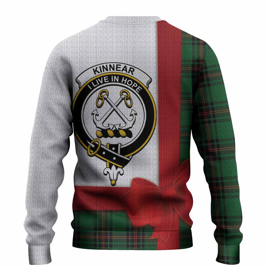 Kinnear Tartan Crest Christmas Christmas Ugly Sweater Highland Cow Bagpipes Coquette Bow Style