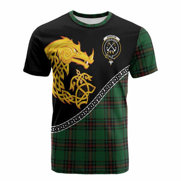 Kinnear Tartan Crest Cotton T-shirt Legendary Dragon Knot Half Style