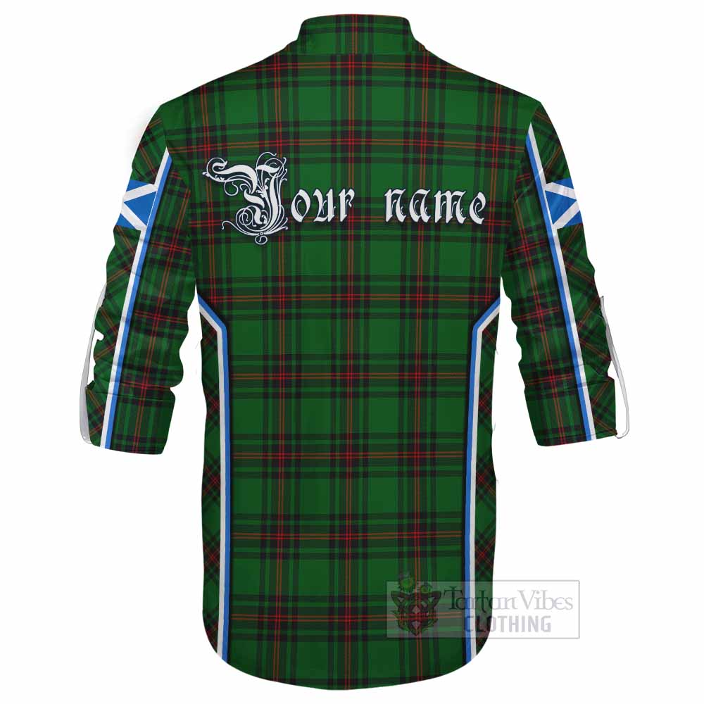 Kinnear Tartan Crest Ghillie Kilt Shirt Scotland Coat of Arm Flag Style - Tartan Vibes Clothing