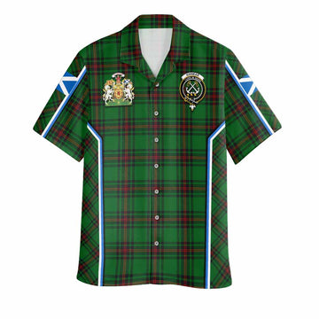 Kinnear Tartan Crest Hawaiian Shirt Scotland Coat of Arm Flag Style