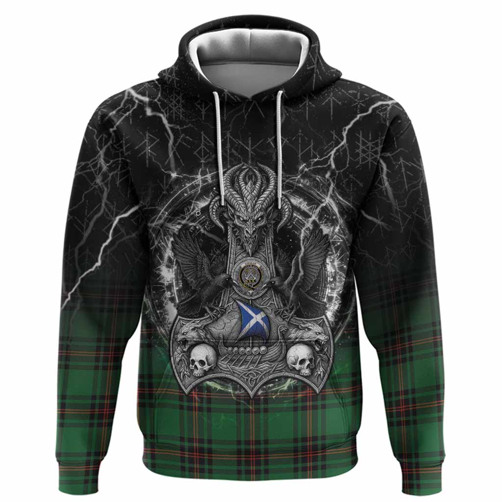 Kinnear Tartan Crest Hoodie Celtic Odin's Raven Legacy