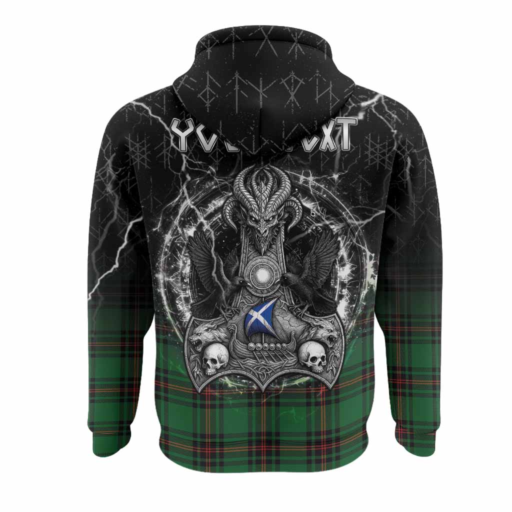 Kinnear Tartan Crest Hoodie Celtic Odin's Raven Legacy