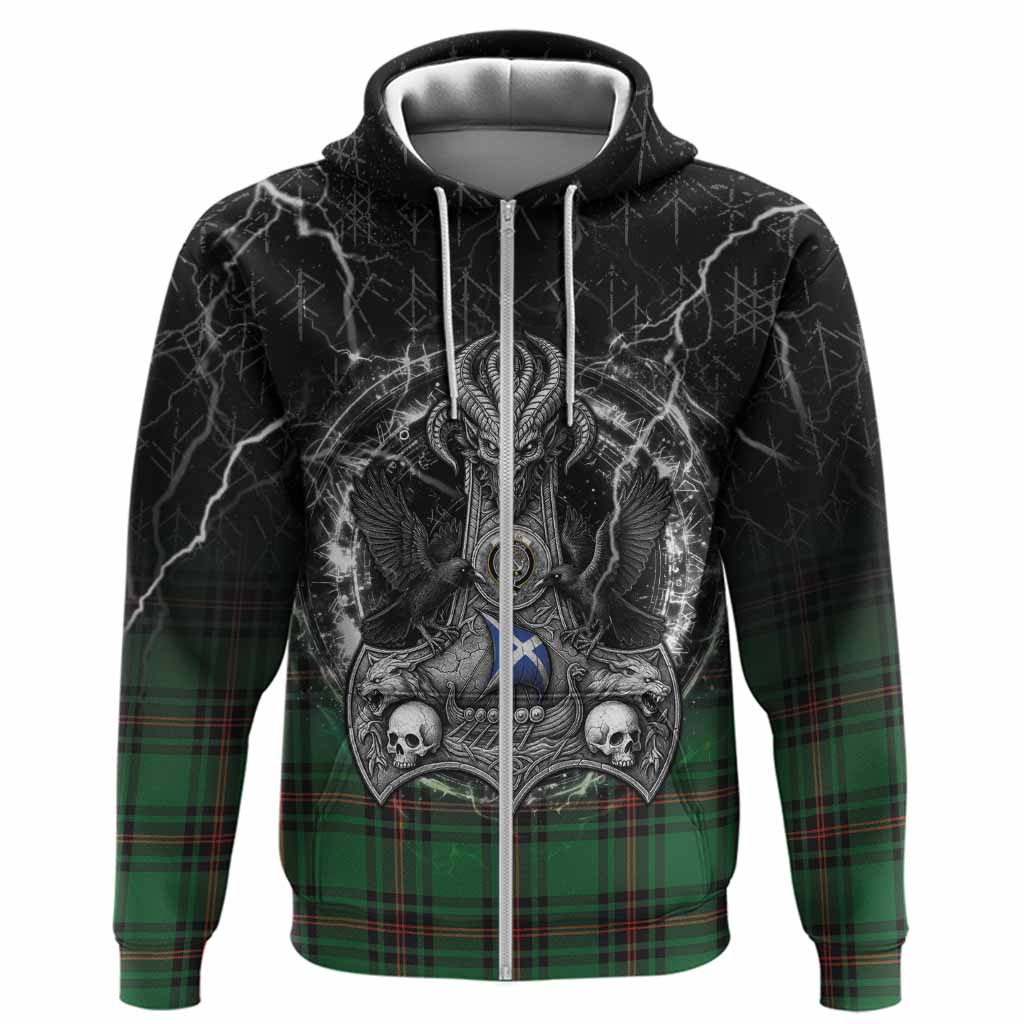 Kinnear Tartan Crest Hoodie Celtic Odin's Raven Legacy