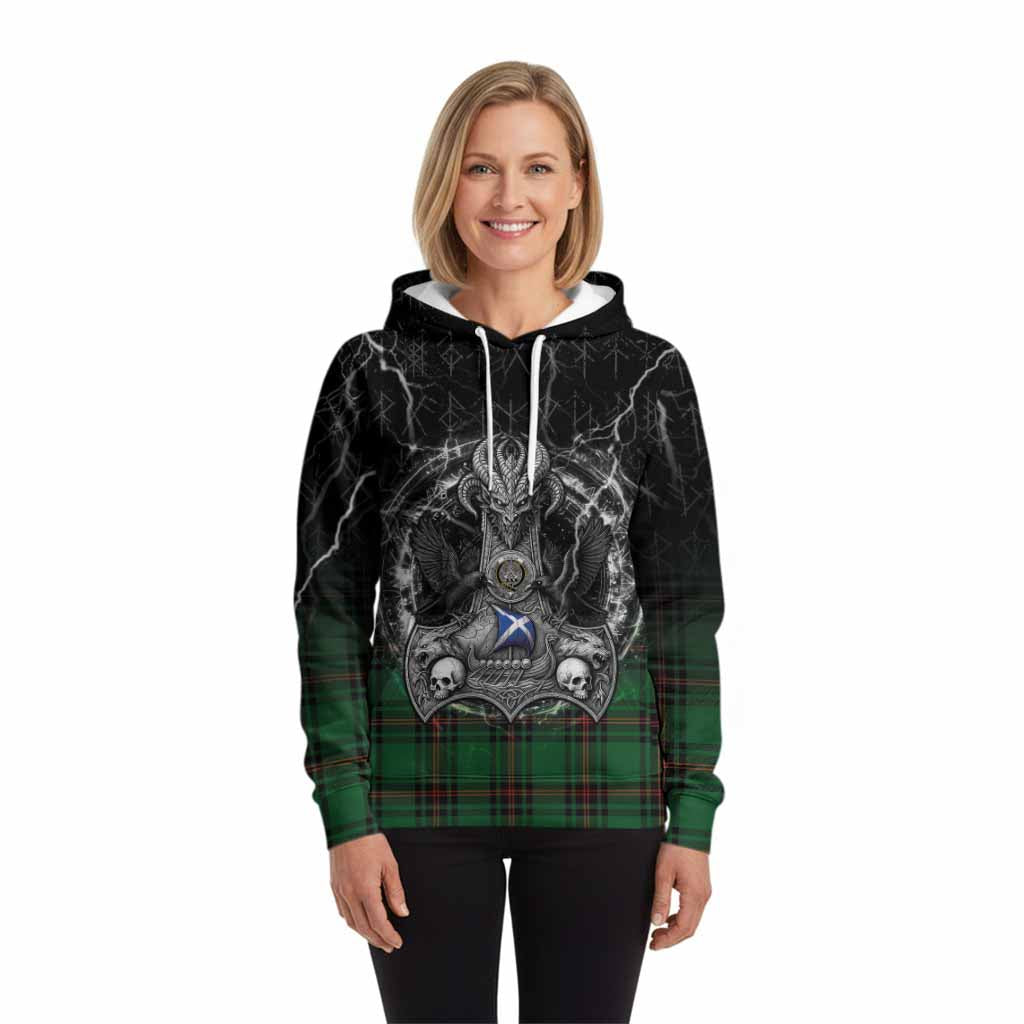 Kinnear Tartan Crest Hoodie Celtic Odin's Raven Legacy