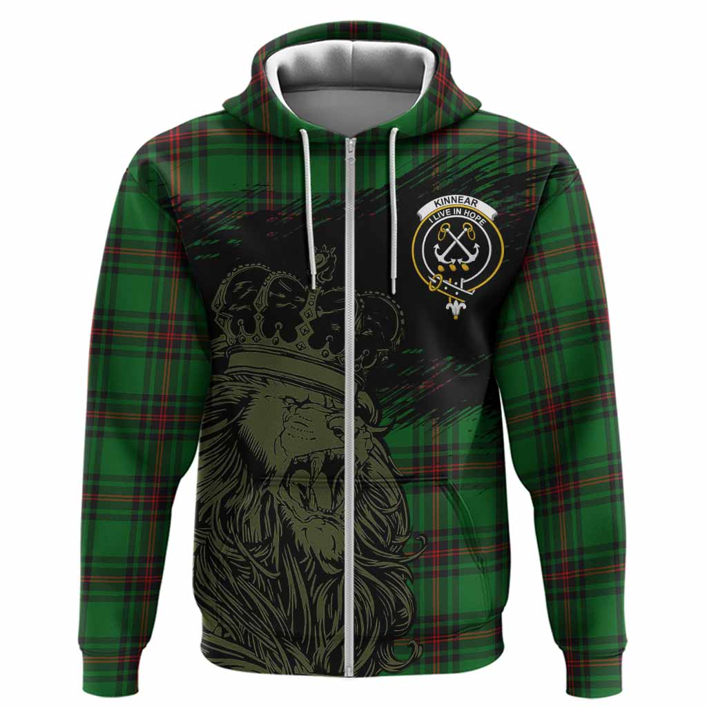 Kinnear Tartan Crest Hoodie Crowned Lion Heritage Style