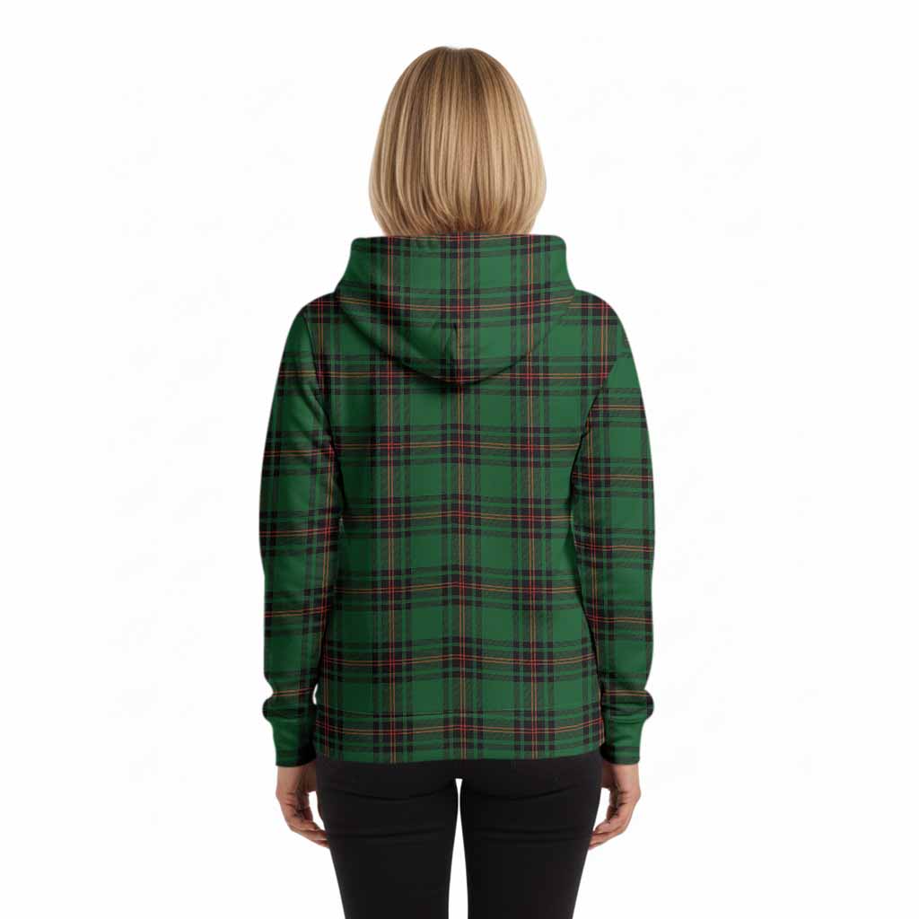 Kinnear Tartan Crest Hoodie Ferocious Lion Style