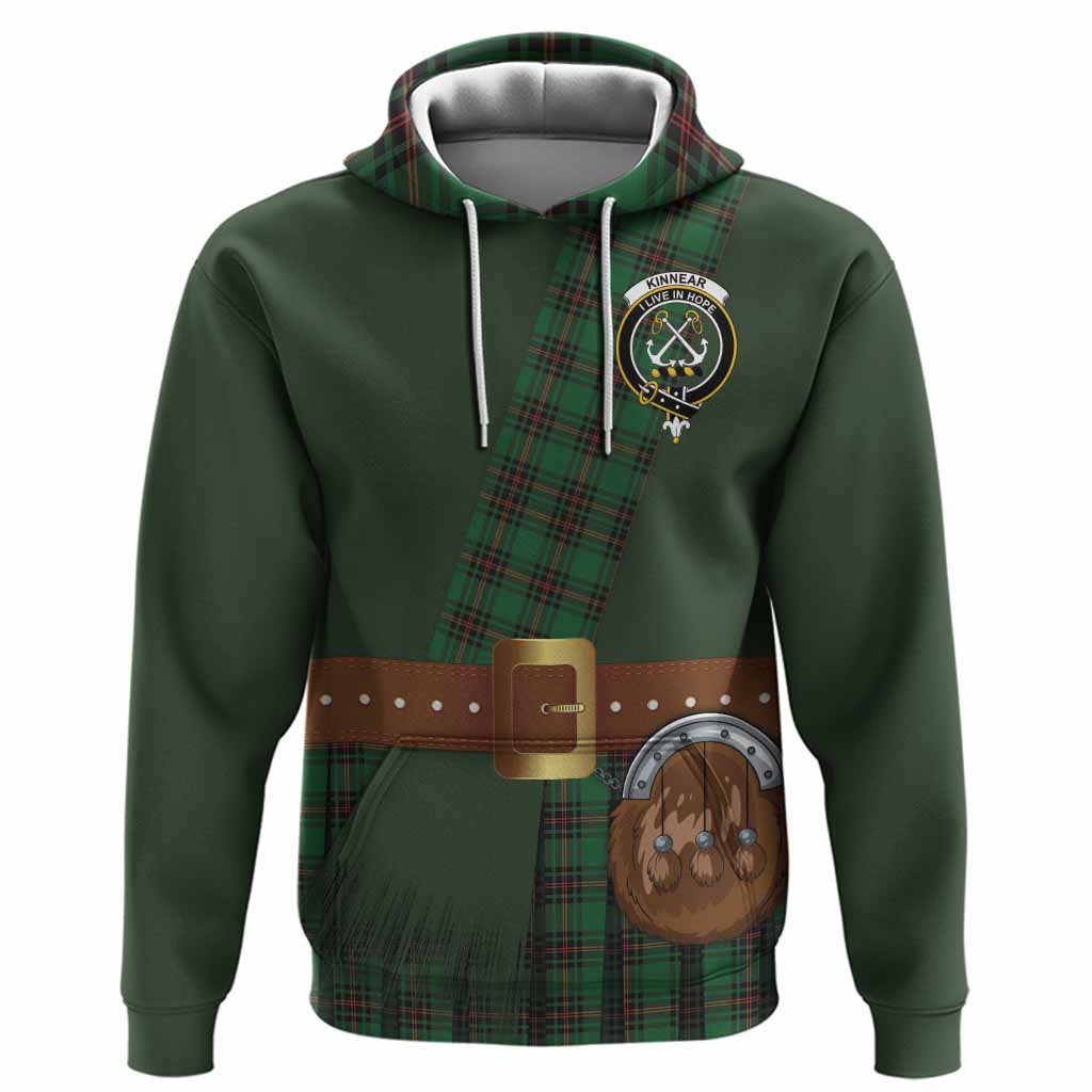 Kinnear Tartan Crest Hoodie Kilt Costume Style