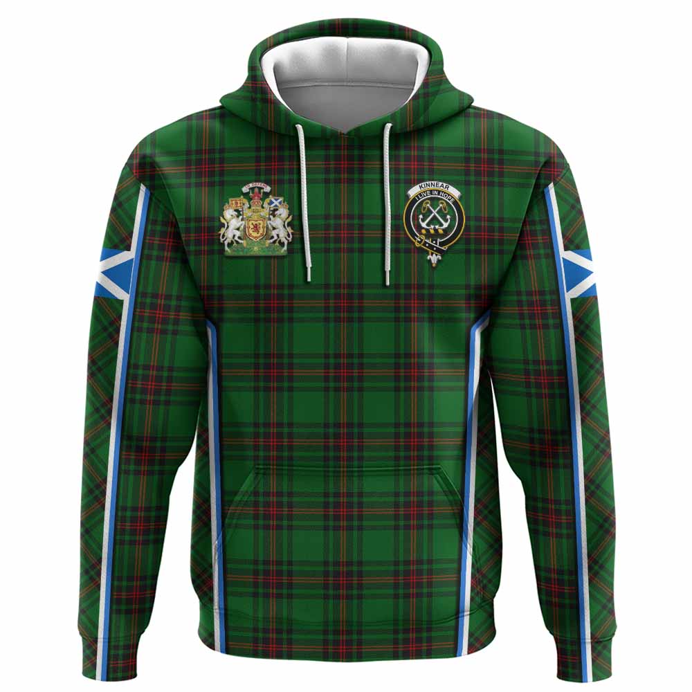 Kinnear Tartan Crest Hoodie Scotland Coat of Arm Flag Style - Tartan Vibes Clothing