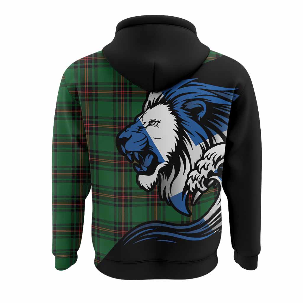 Kinnear Tartan Crest Hoodie Scottish Golden Lions Wave Flow