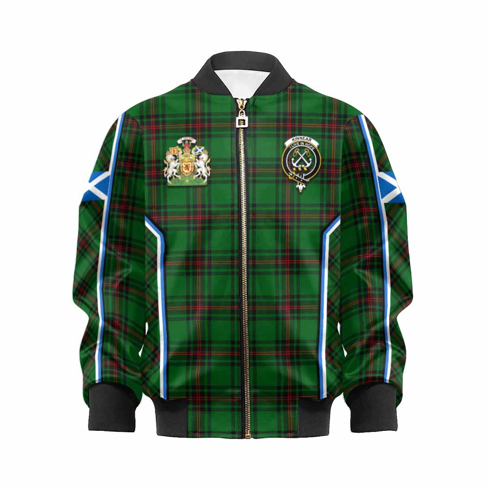 Kinnear Tartan Crest Kid Bomber Jacket Scotland Coat of Arm Flag Style - Tartan Vibes Clothing