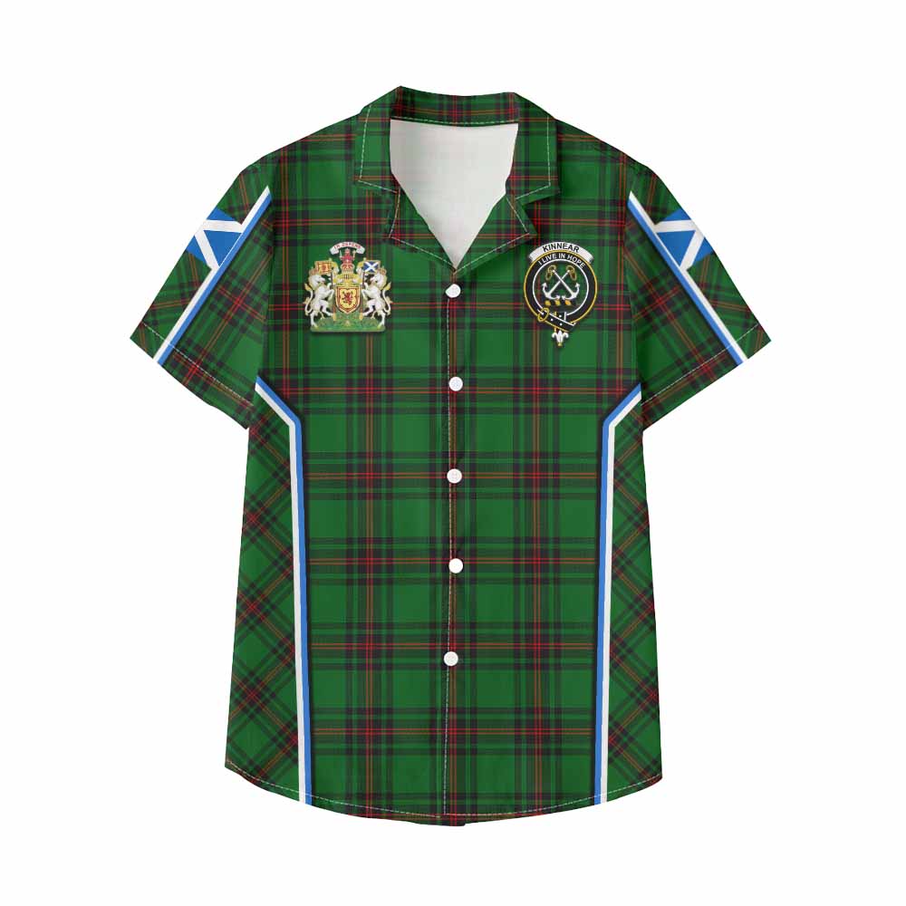 Kinnear Tartan Crest Kid Hawaiian Shirt Scotland Coat of Arm Flag Style - Tartan Vibes Clothing