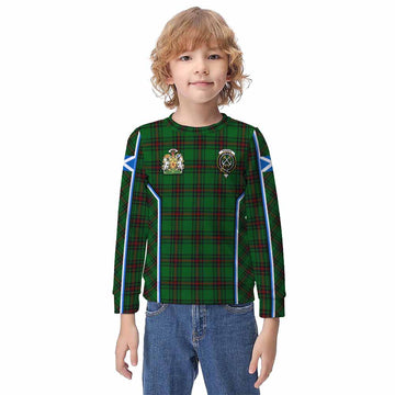 Kinnear Tartan Crest Kid Knitted Sweatshirt Scotland Coat of Arm Flag Style - Tartan Vibes Clothing
