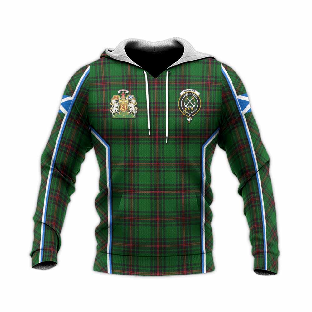 Kinnear Tartan Crest Knitted Hoodie Scotland Coat of Arm Flag Style - Tartan Vibes Clothing