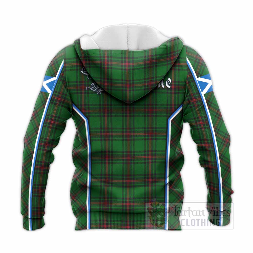 Kinnear Tartan Crest Knitted Hoodie Scotland Coat of Arm Flag Style - Tartan Vibes Clothing