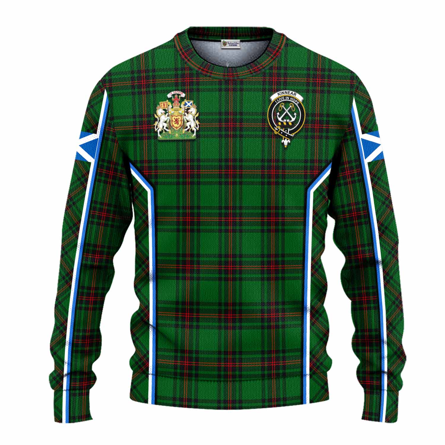 Kinnear Tartan Crest Knitted Sweater Scotland Coat of Arm Flag Style - Tartan Vibes Clothing