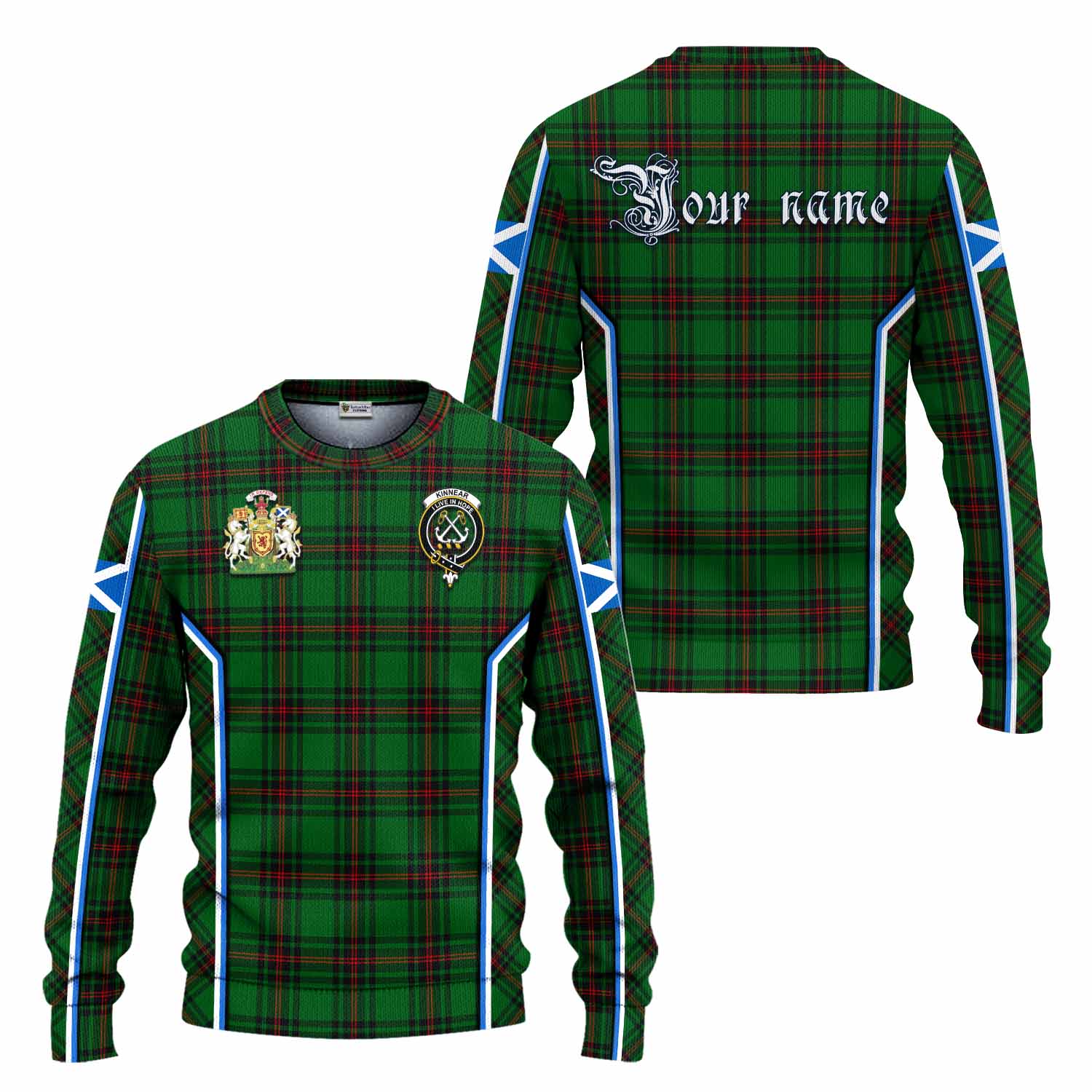 Kinnear Tartan Crest Knitted Sweater Scotland Coat of Arm Flag Style - Tartan Vibes Clothing