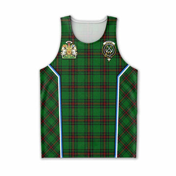 Kinnear Tartan Crest Men Tank Top Scotland Coat of Arm Flag Style