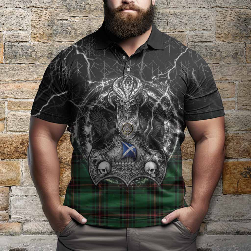 Kinnear Tartan Crest Polo Shirt Celtic Odin's Raven Legacy