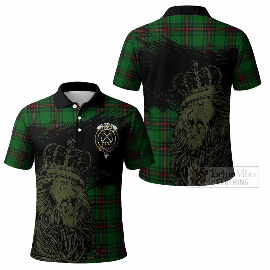 Kinnear Tartan Crest Polo Shirt Crowned Lion Heritage Style