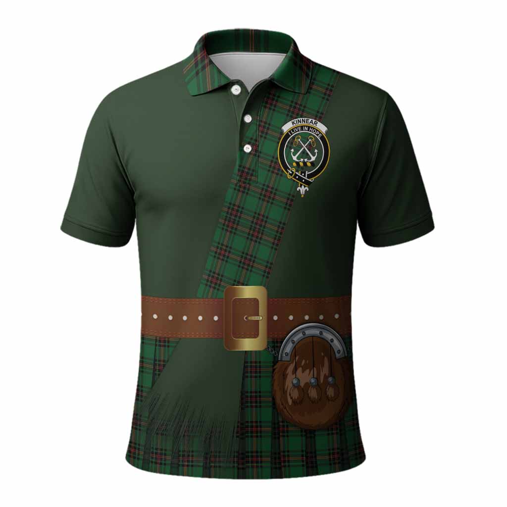 Kinnear Tartan Crest Polo Shirt Kilt Costume Style