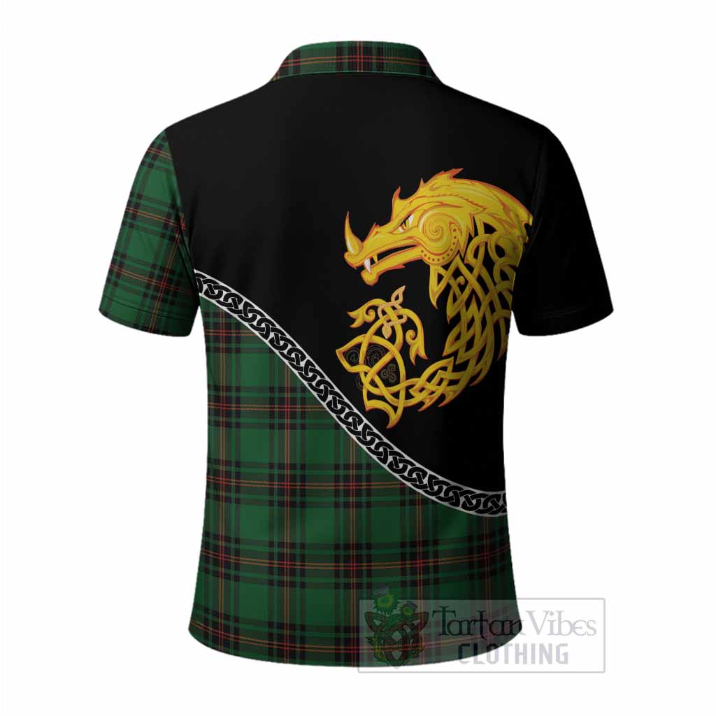 Kinnear Tartan Crest Polo Shirt Legendary Dragon Knot Half Style