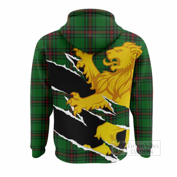 Kinnear Tartan Crest Scottish Hoodie Heraldic Golden Lion
