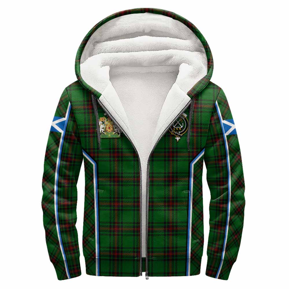 Kinnear Tartan Crest Sherpa Hoodie Scotland Coat of Arm Flag Style - Tartan Vibes Clothing