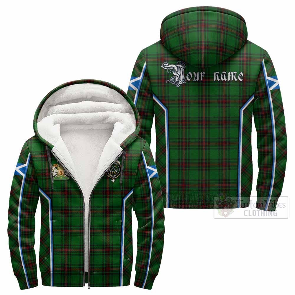 Kinnear Tartan Crest Sherpa Hoodie Scotland Coat of Arm Flag Style - Tartan Vibes Clothing