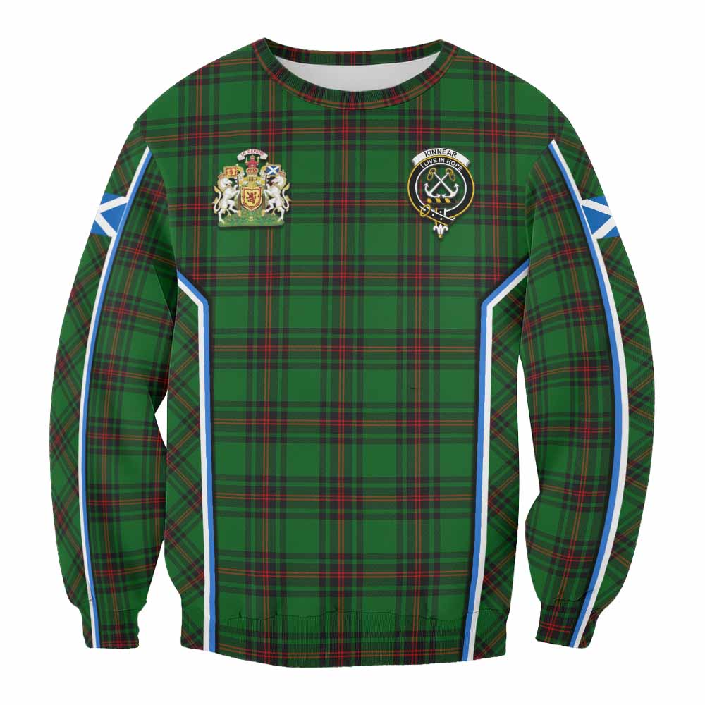 Kinnear Tartan Crest Sweatshirt Scotland Coat of Arm Flag Style - Tartan Vibes Clothing