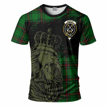 Kinnear Tartan Crest T-Shirt Crowned Lion Heritage Style
