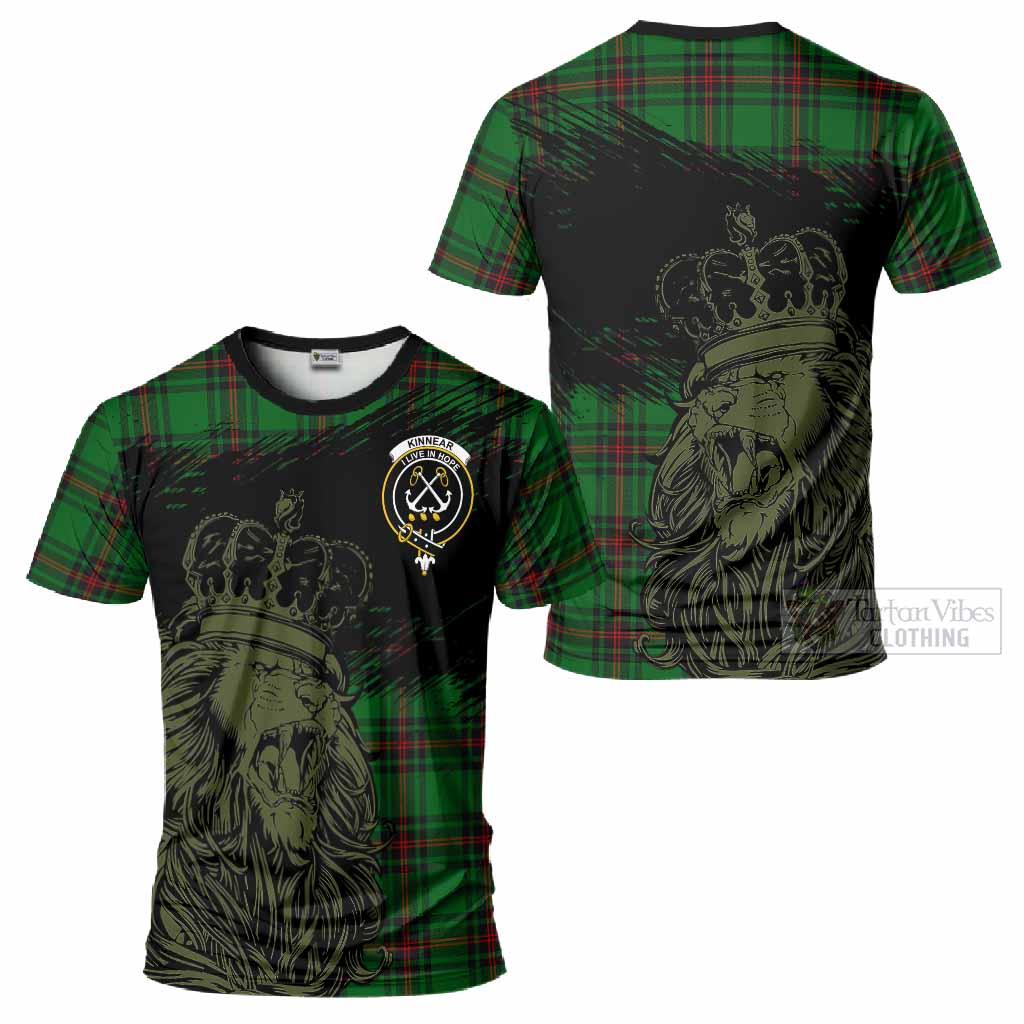 Kinnear Tartan Crest T-Shirt Crowned Lion Heritage Style