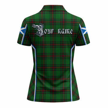 Kinnear Tartan Crest Women's Polo Shirt Scotland Coat of Arm Flag Style