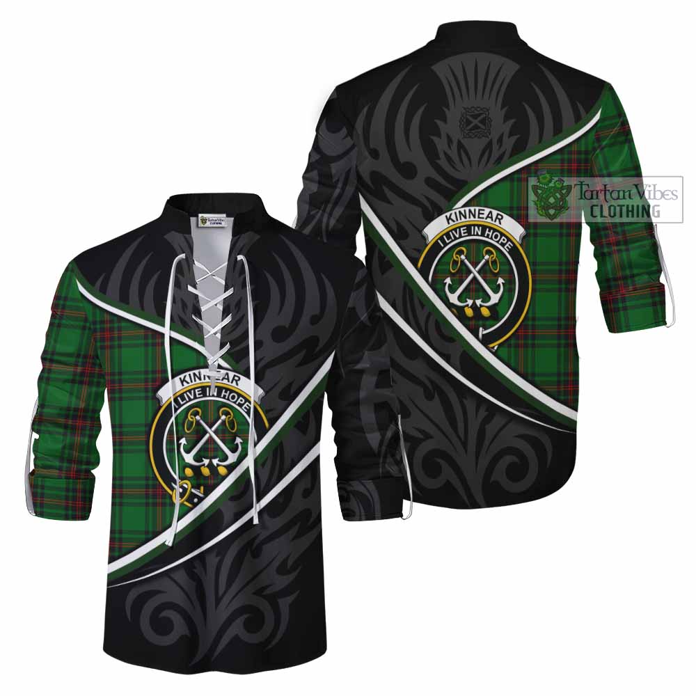 Kinnear Tartan Family Crest Ghillie Kilt Shirt Celtic Scottish Thistle Floral - Tartan Vibes Clothing