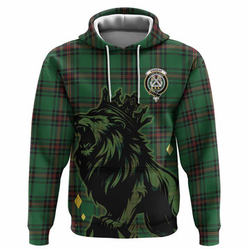 Kinnear Tartan Family Crest Hoodie Crowned Lion Roaring