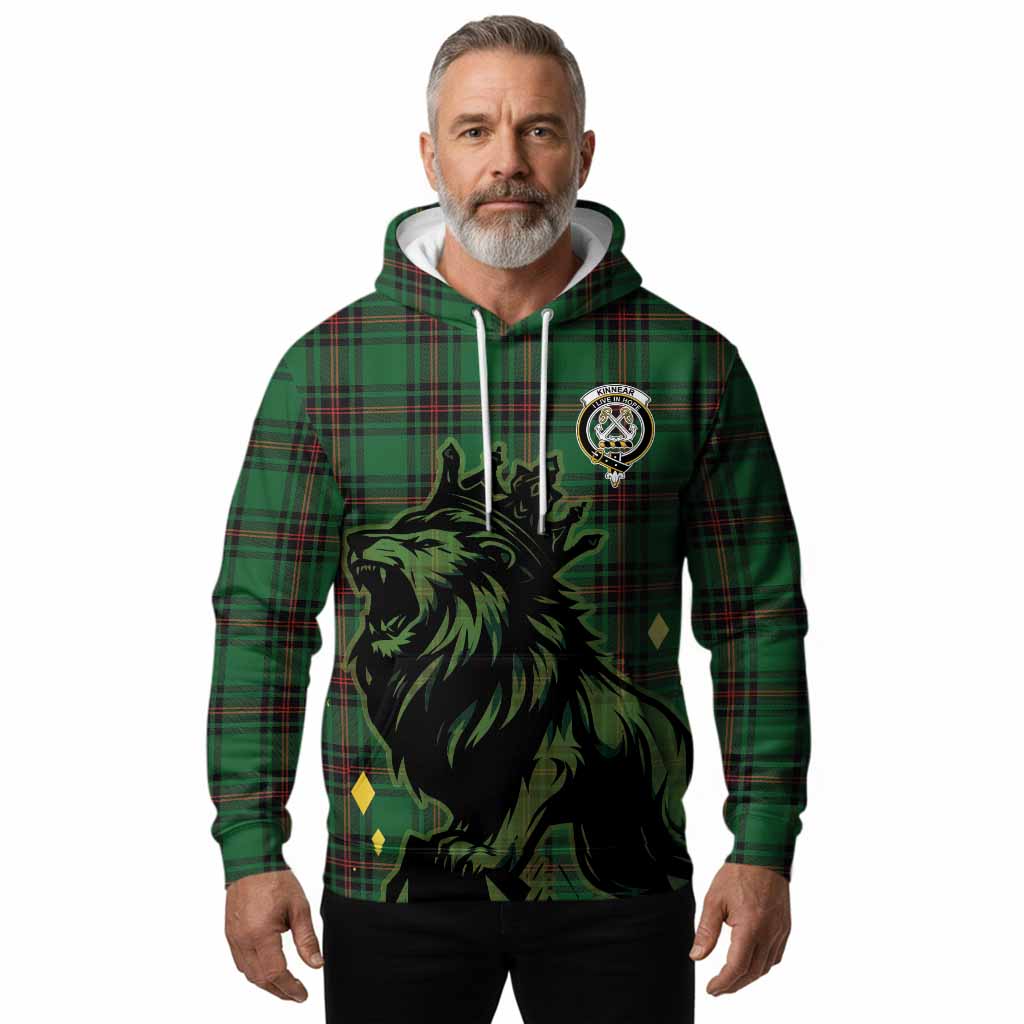 Kinnear Tartan Family Crest Hoodie Crowned Lion Roaring
