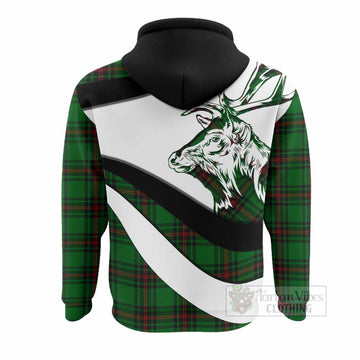 Kinnear Tartan Family Crest Hoodie Scottish Red Deer Curves Style
