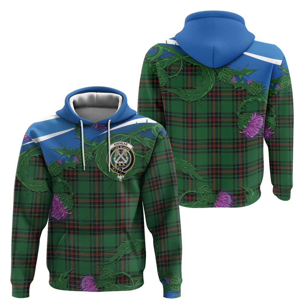 Kinnear Tartan Family Crest Hoodie Thistle in Minimalism