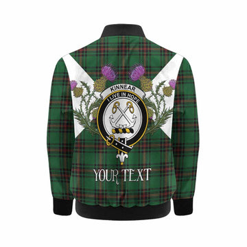 Kinnear Tartan Family Crest Kid Bomber Jacket Scottish Burns Night Thistle Floral