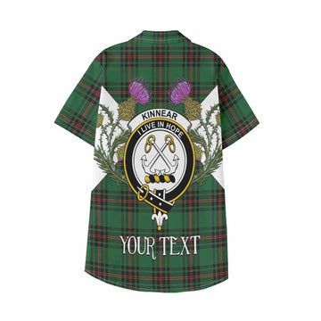 Kinnear Tartan Family Crest Kid Hawaiian Shirt Scottish Burns Night Thistle Floral
