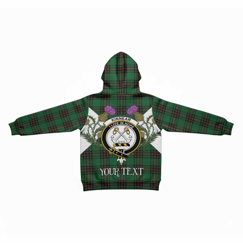 Kinnear Tartan Family Crest Kid Hoodie Scottish Burns Night Thistle Floral