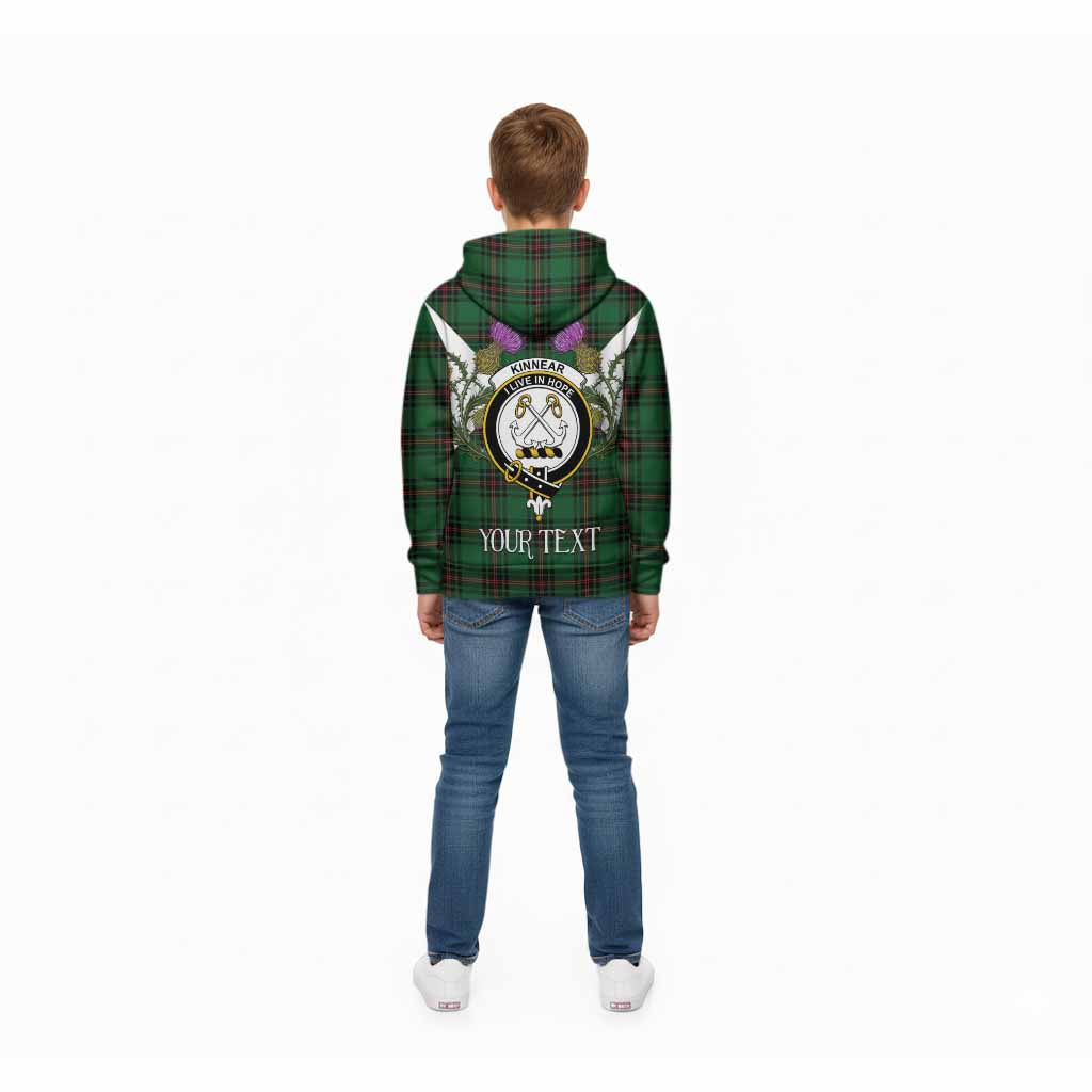 Kinnear Tartan Family Crest Kid Hoodie Scottish Burns Night Thistle Floral